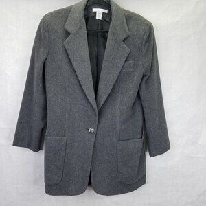 The Limited Pea Coat Women's M Wool Cashmere Gray Lined Classic Career Overcoat